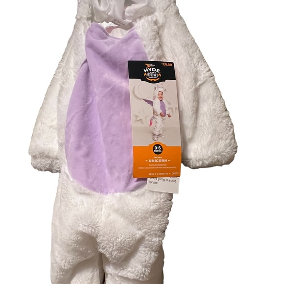 UNICORN Plush costume 1 piece Target HYDE & EEK Infants 0-6 Months NWT New - Picture 3 of 6